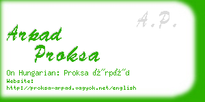 arpad proksa business card